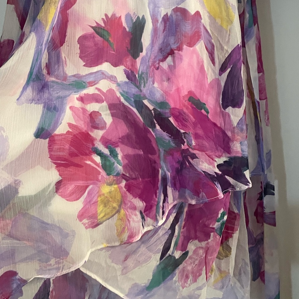 DKNY Floral Asymmetric Wrap Dress - Picture 3 of 4